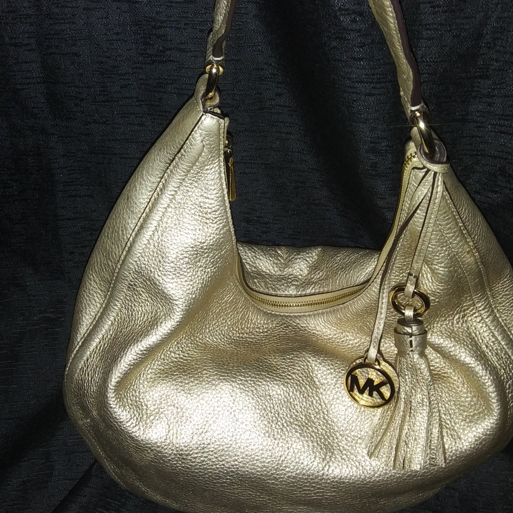 Large Gold Michael Kors Hobo Bag with Storage Bag